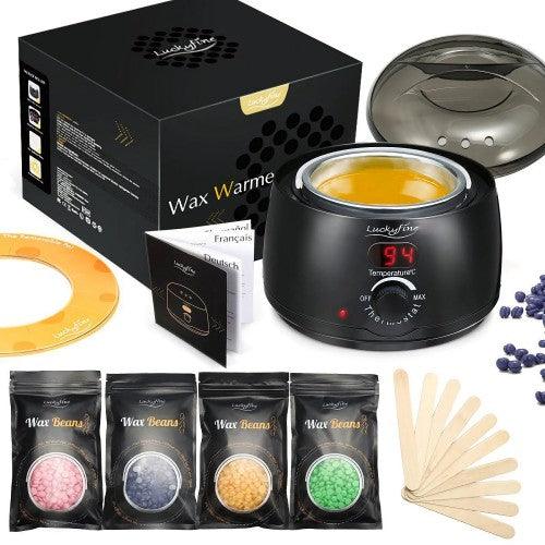 Wax Warmer, Hair Removal Kit with Adjustable Temperature, 4 Flavors, 10 Wax Applicator Sticks, Wax Heater for Body Armpits, Eyebrows, Face, Legs, Bikini - Toytexx Wax Warmer, Hair Removal Kit with Adjustable Temperature, 4 Flavors, 10 Wax Applicator Sticks, Wax Heater for Body Armpits, Eyebrows, Face, Legs, Bikini - Toytexx